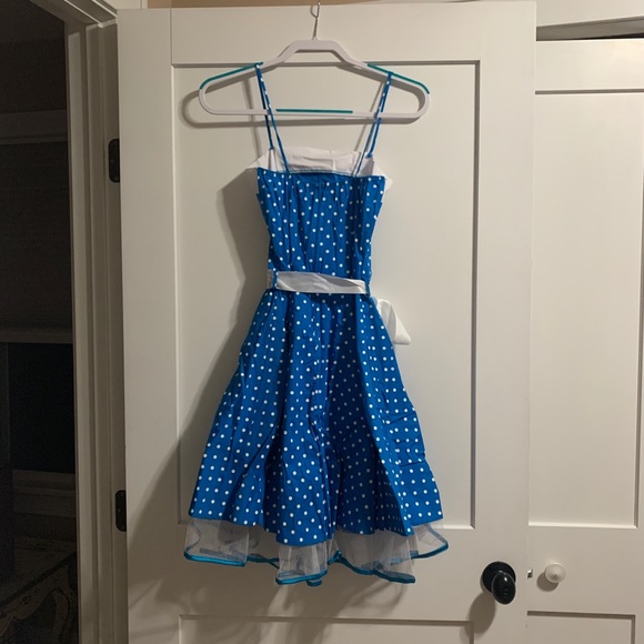 Jung Kim USA Spaghetti Strap Polka Dot Dress - Picture 2 of 3